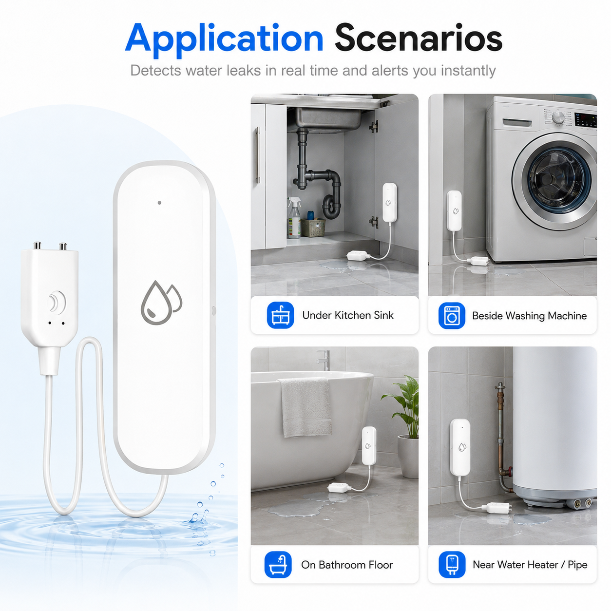 Tuya WiFi Water Leak Sensor Application Scenarios