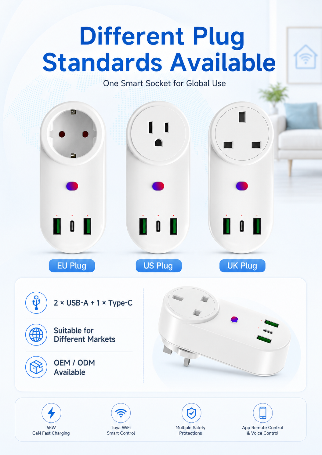 Tuya Smart Life App Remote Control Smart Socket